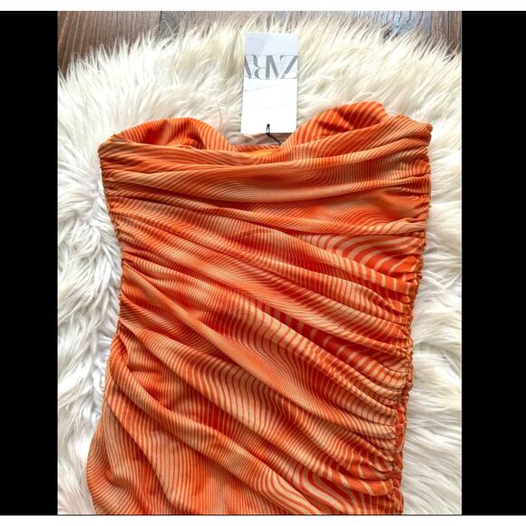 LAST ONE!!! ZARA Fitted Strapless Midi Dress NWT - Picture 16 of 16